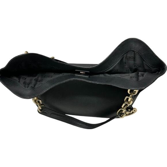 MICHAEL Michael Kors Lilly Tote Black Leather Shoulder Bag - Picture 11 of 15